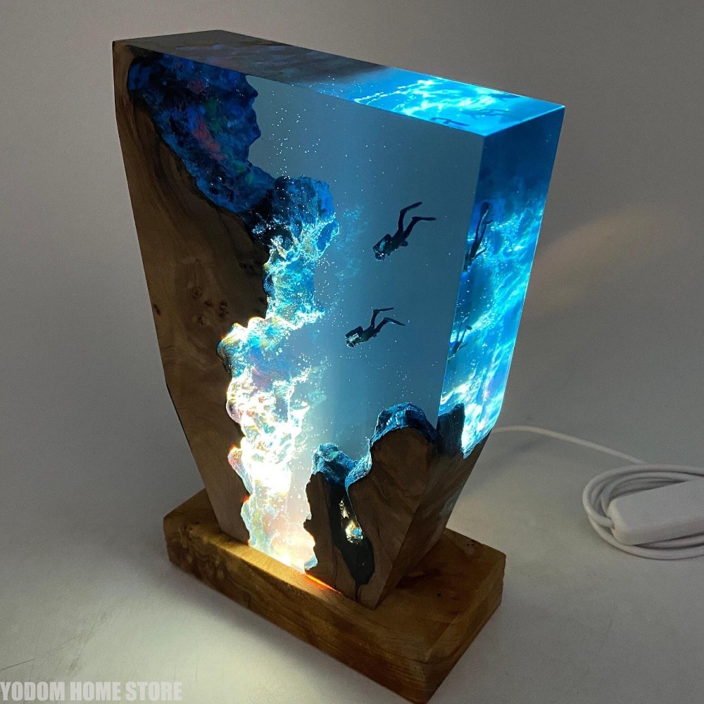 새로운 해저 세계 생물 레진 테이블 램프 창의적인 예술 - Resin Art Lamp 리뷰 및 가격