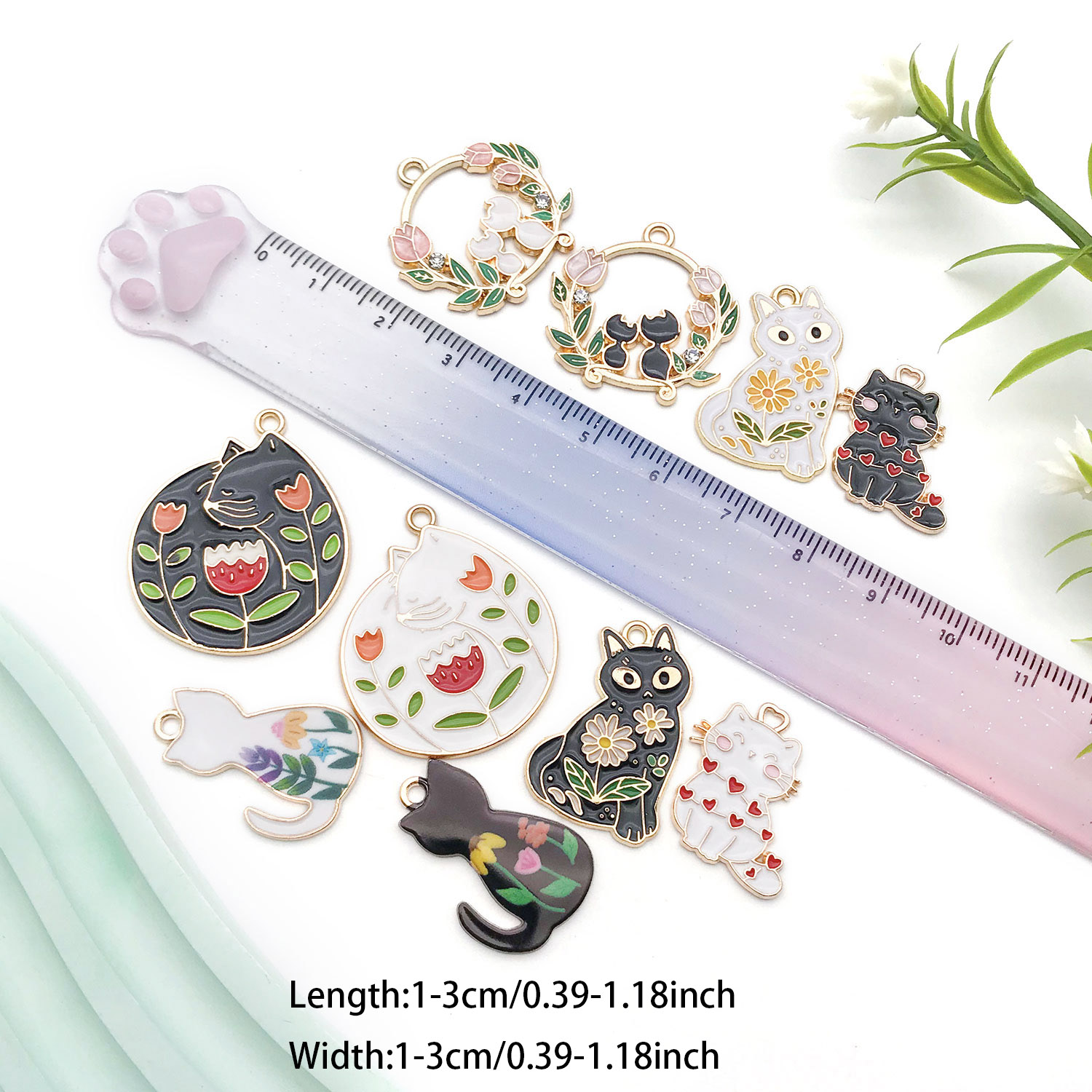 5/10개 수지 인기 고양이 참 세트 - 수제 귀걸이, - Resin Art Materials 리뷰 및 가격