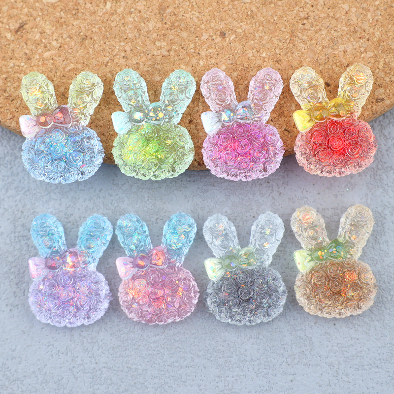 5PCS 18*25mm 빛나는 그라데이션 토끼 수지 카 - Resin Art Materials 리뷰 및 가격