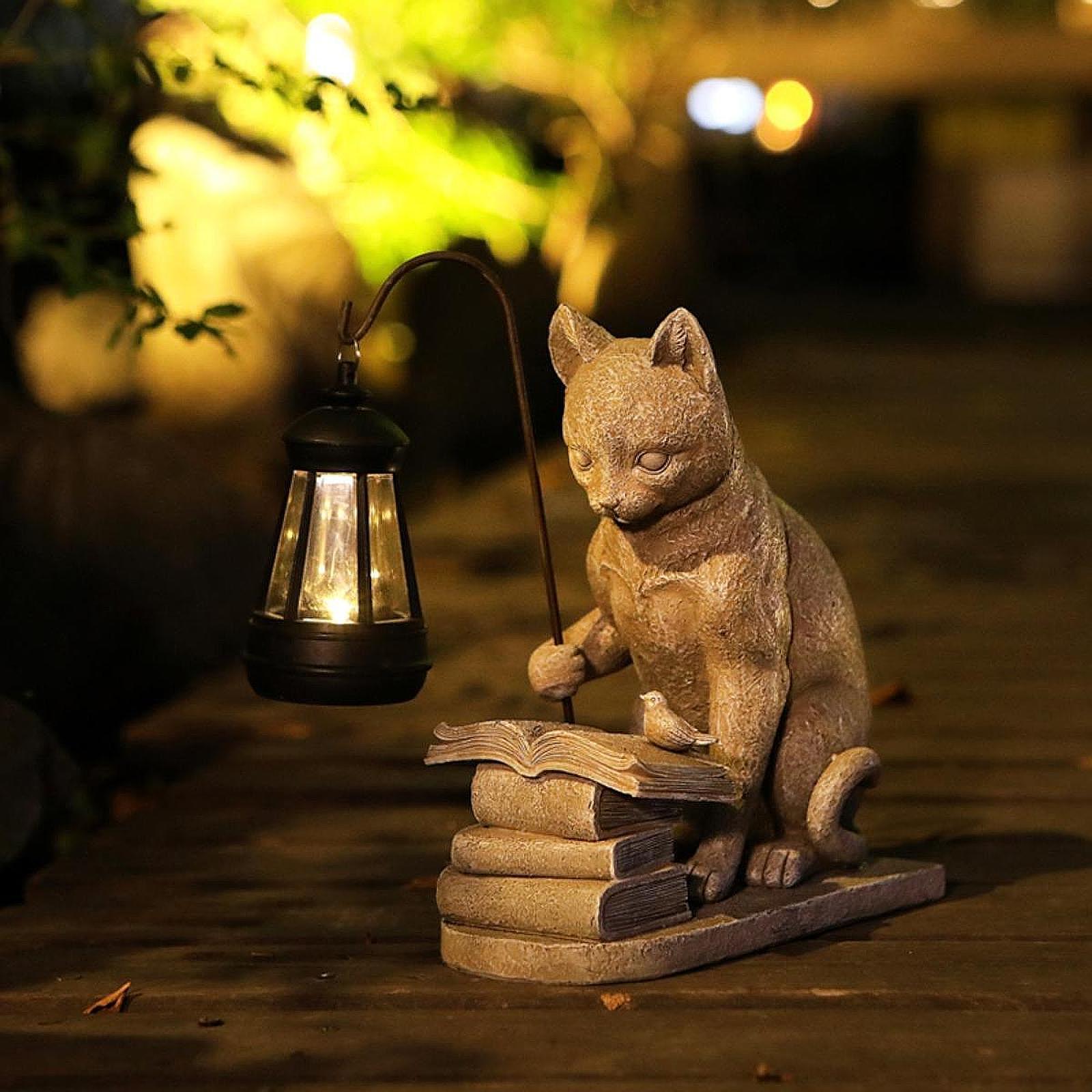 고양이 태양광 정원 미니 조각상 태양광 램프 라이트 레 - Resin Art Lamp 리뷰 및 가격